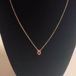 Gold plated necklace with Ruby Effy pendant.